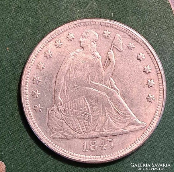 American 1 dollar 1847 commemorative coin (nickel.)