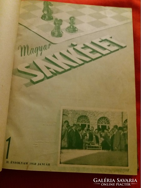 1952 Magyar Sakkélet hiányos évad újság magazin egybekötve képek szerint