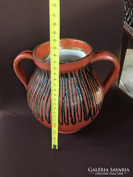 Retro glazed ceramic pot holder for a vase or vase decoration