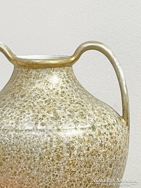 Art deco crystal-glazed Kispest vase