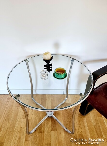 Bauhaus tubular glass table, coffee table