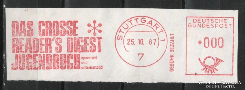 Gépi bérmentesítés kivágáson  0024 (Bundes) Stutgart 1      1967
