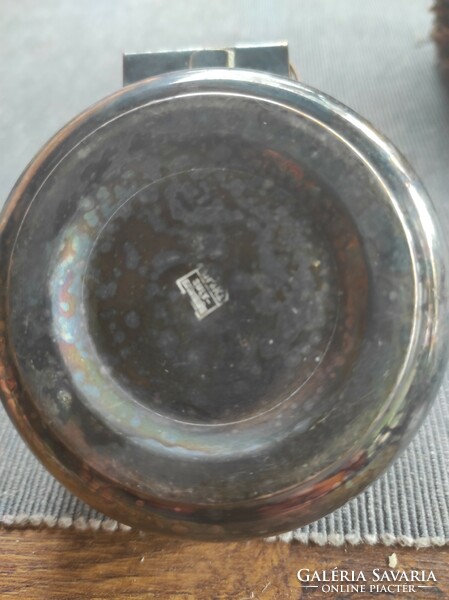 Heavy silver-plated match holder, ash tray
