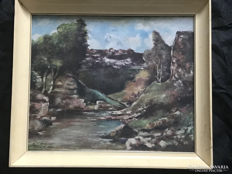 Olaj vászon festmény 60x50,Marosán Gyula