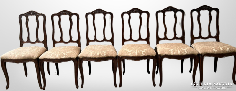 6 restored antique upholstered chairs
