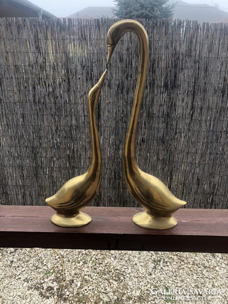 Pair of swans brass