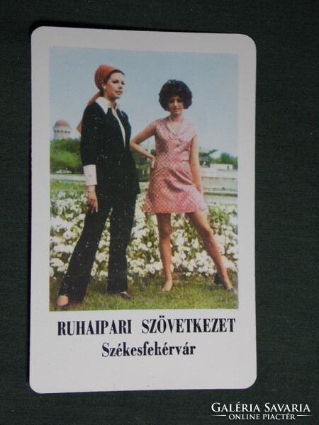 Kártyanaptár, Ruhaipari szövetkezet, Székesfehérvár,erotikus női modell,1971
