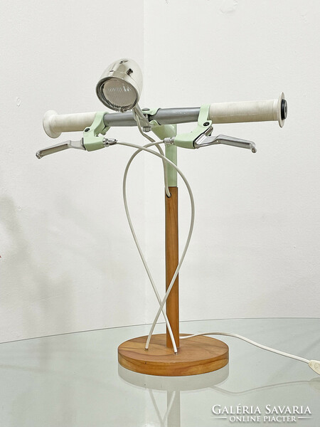 Amazing vintage bicycle handlebar table lamp