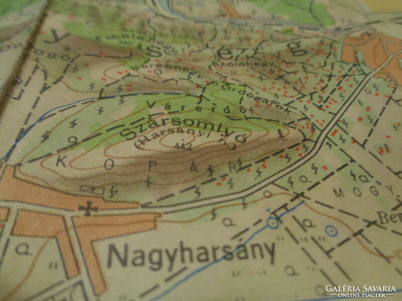 A Mecsek hegység  , Túrista térkép , 1960 - ból   , 80 x 57 cm kiterítve
