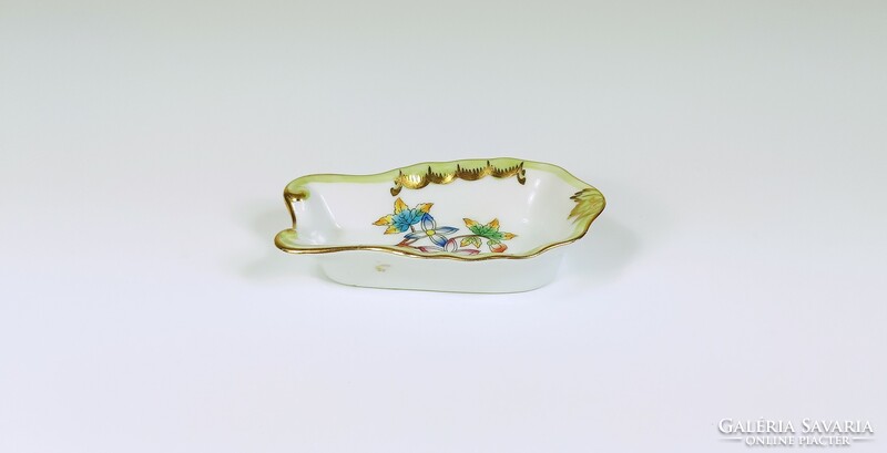 Herendi, viktória (vbo) pattern toothpick holder, hand-painted porcelain, flawless! (B147)