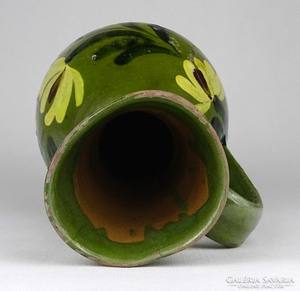 1O966 antique ~1910 green glazed Transylvanian Torda bowl 22 cm