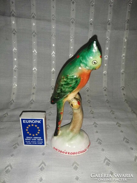 Bodrogkeresztúri kerámia papagáj figura Hajdúszoboszlói emlék