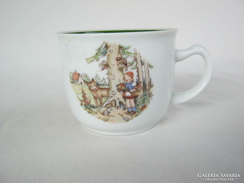 Kahla porcelain children's fairy tale patterned cup mug red and the wolf
