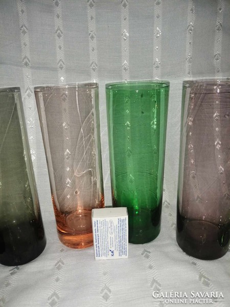 Set of retro glass colored tubes (a3)