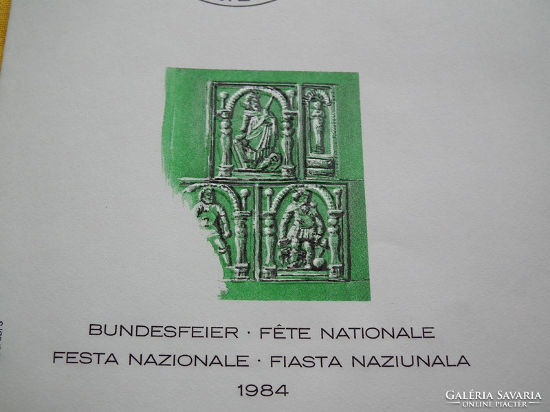 1984. Svájc FDC - Pro Patria - Csempekályhák bélyegsorral