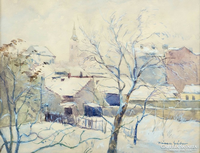 Gábor Kássa (1893 - 1961) street section c. Your painting with an original guarantee!