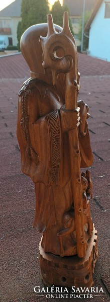 Keleti bölcs - fafaragás - nagyméretű, nehéz , aprólékosan kidolgozott szobor