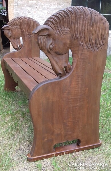 Horse bench loca carved bench wooden bench equestrian gifts equestrian products riding horse head bench wooden carving horse