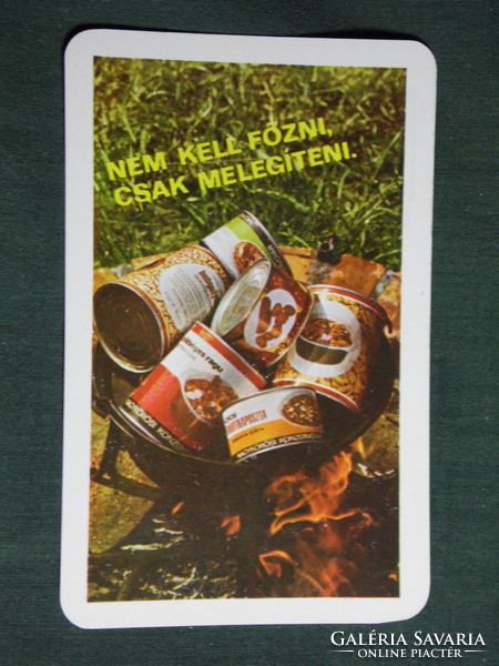 Card calendar, Nagykőrös cannery, 1977