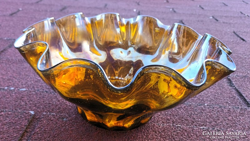Amber blown glass centerpiece