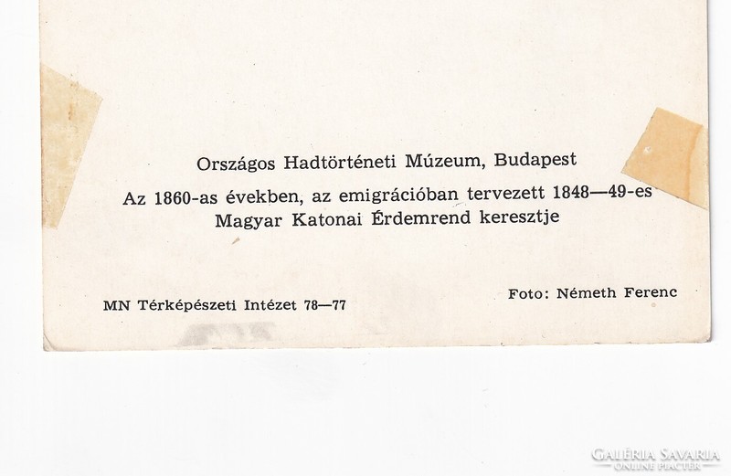 Országos Hadtörténeti múzeum kiadványa K:01 (1860-as emigrációs tervezésű M.Katonai érdemrend 1848)