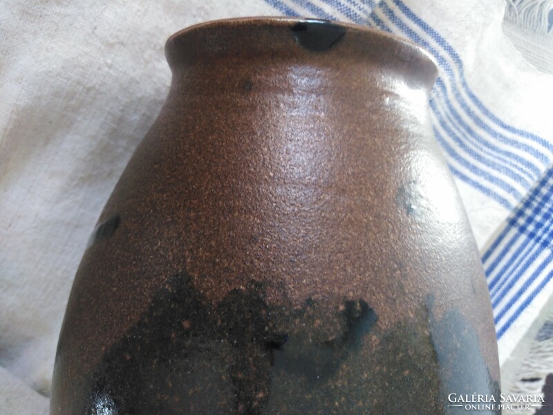 Kerámia váza, korsó - mázasan, türkiz / kézműves jelleggel