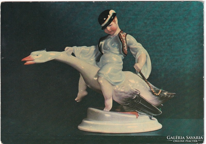Herend porcelain postcard 1965