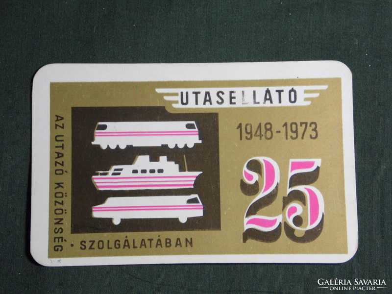 Kártyanaptár, MÁV vasút, 25 éve Utasellátó hálókocsi, 1973