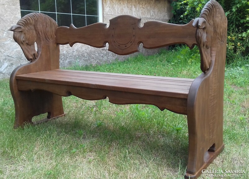 Horse bench loca carved bench wooden bench equestrian gifts equestrian products riding horse head bench wooden carving horse