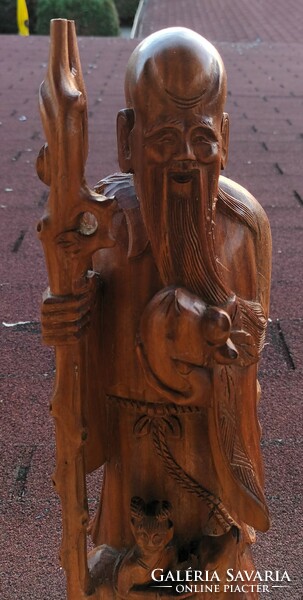 Keleti bölcs - fafaragás - nagyméretű, nehéz , aprólékosan kidolgozott szobor
