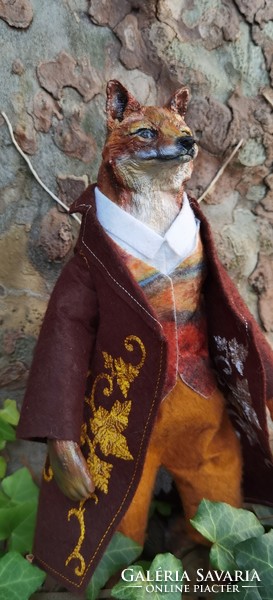 Fox puppet figure - autumn/winter fantasy 28 cm