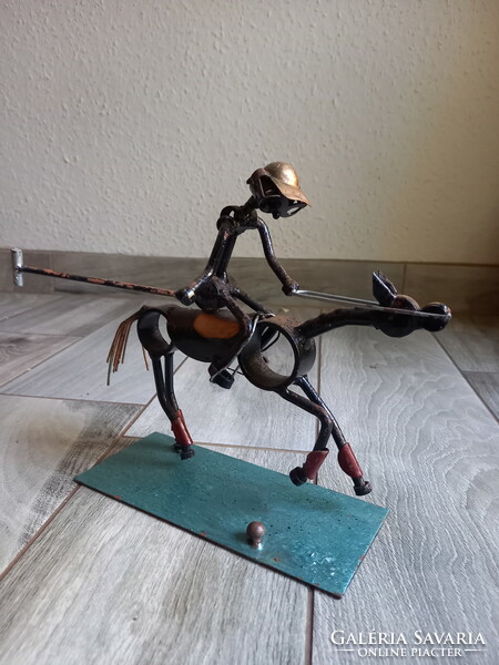 Gorgeous modern steel sculpture: equestrian shirt (20.3x21.5x13 cm)