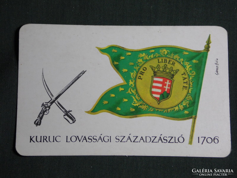 Kártyanaptár, MH történelmi zászlóink, kuruc lovassági zászló, 1976