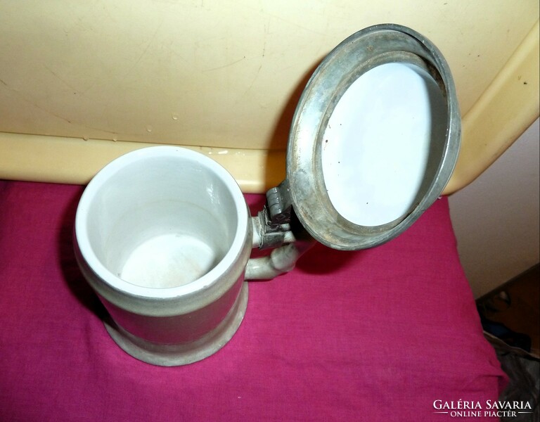 German porcelain jug with metal lid