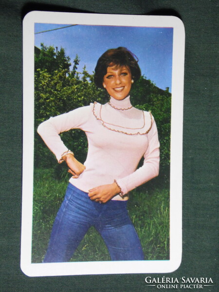 Card calendar, röltex, clothing, fashion, erotic female model, 1977