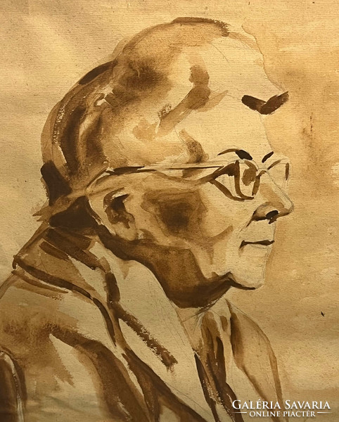 János Szekfű (1910-2004) hilda gobbi /watercolor cardboard/ - artistic portrait representation (invoice provided)