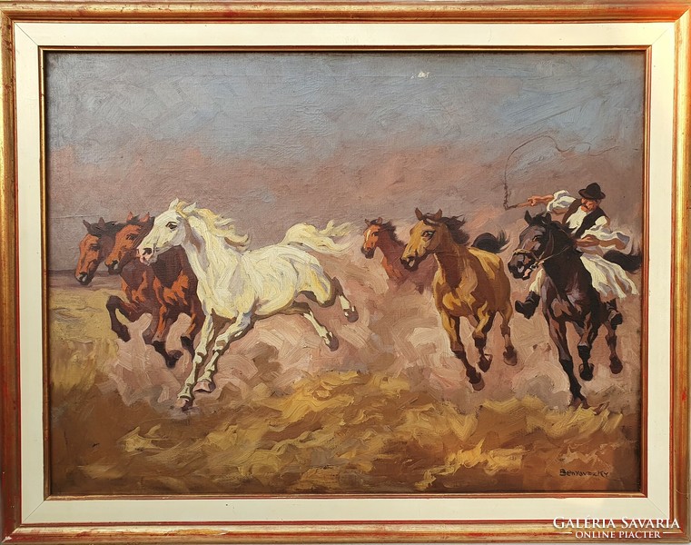 István Benyovszky / galloping horses in Hortobágy