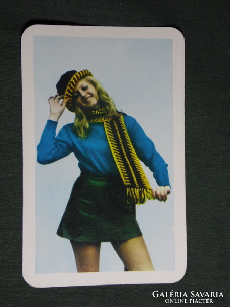 Kártyanaptár, Gyomaendrőd háziipari szövetkezet ,erotikus női modell,1972