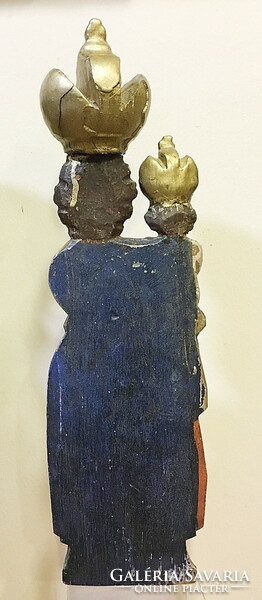 Máriacelli Madonna,antik,41 cm magas,faragott fa