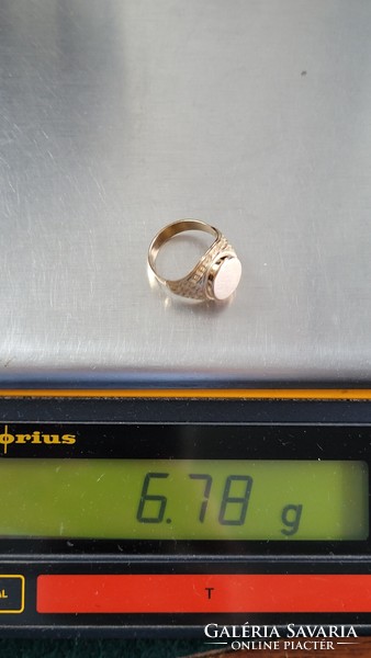 14K gold women's signet ring 6.78 g