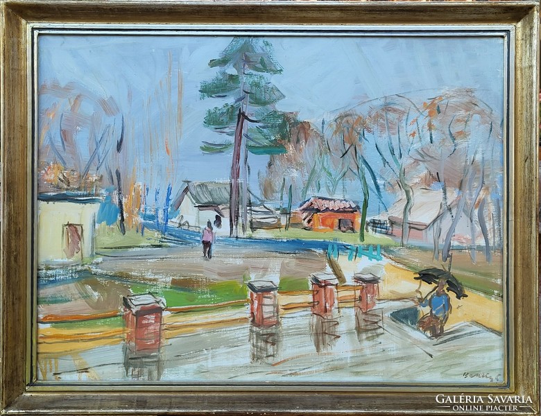 Sándor Bakky (1920 - 1965) Balaton coast c. Your painting with an original guarantee!