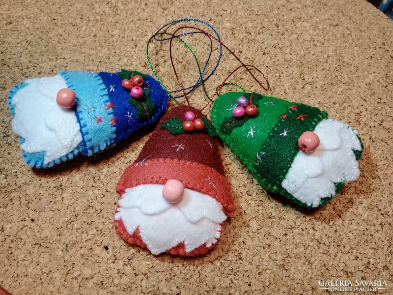 Karácsonyfadísz - manók - 3 darabos