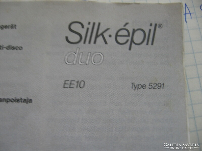 Silk épil hair remover, epilator ee10 type 5291