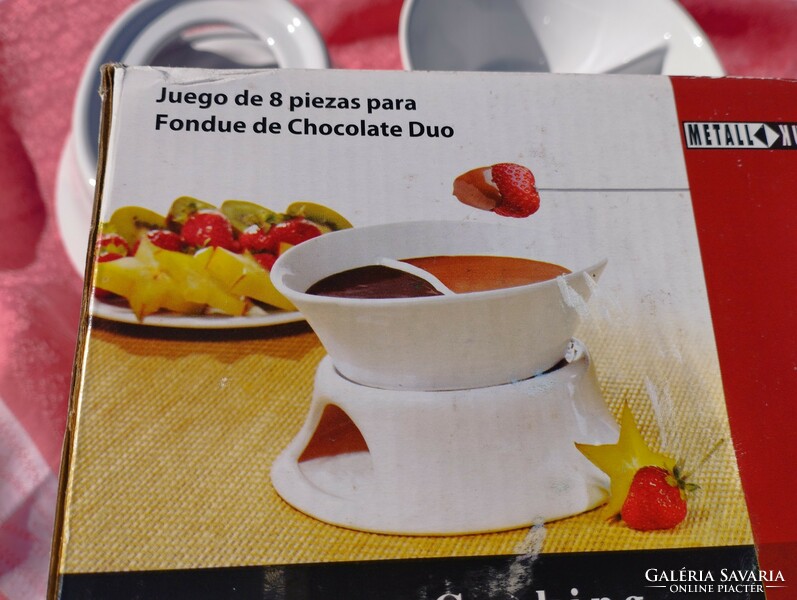 Porcelán fondue készlet