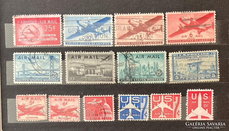 Airplanes on usa stamps
