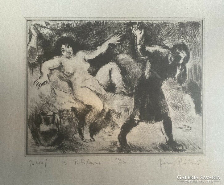Iván solid: József and Potifárné - etching