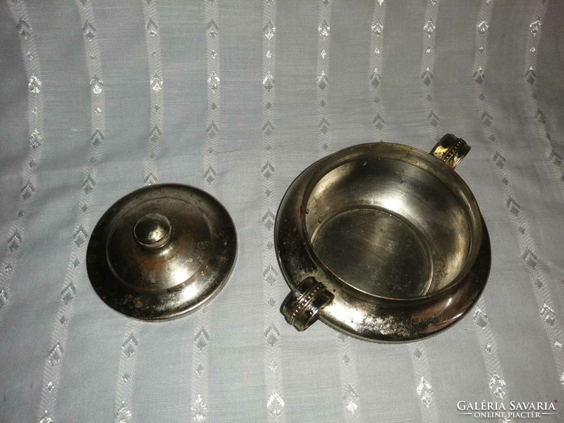 Antique metal sugar bowl (a2)