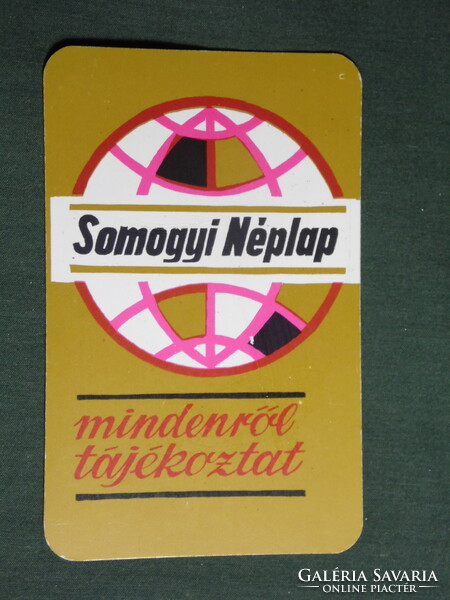 Kártyanaptár, Somogyi Néplap,napilap,újság,1972