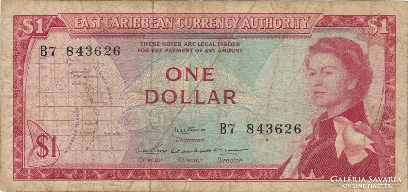 1 Dollar 1965 Eastern Caribbean States 2. Signo rare