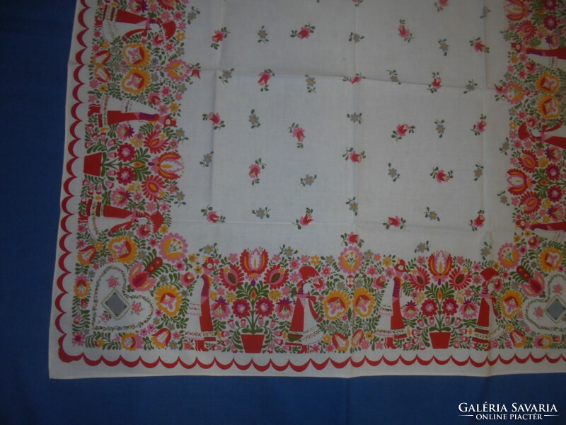 Retro folk motif tablecloth, tablecloth - brand new